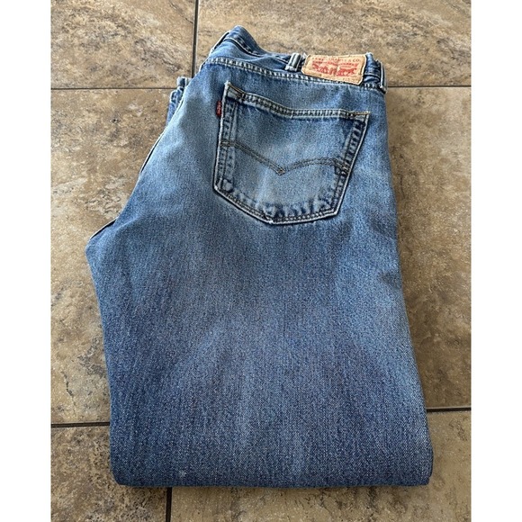 Levis 505 Jeans Mens 38x32 Straight Leg Classic Fit Denim Fit 38X30 - Picture 1 of 9